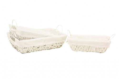 Cesta rustica blanca con tela
