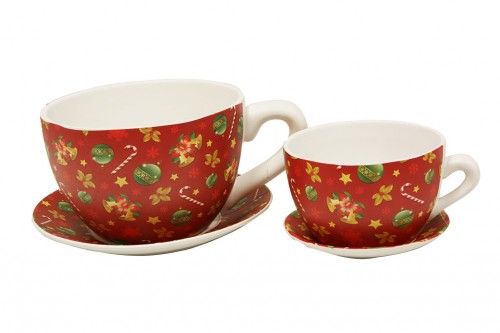 Macetero tazas navidad s/2