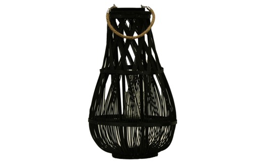 Farolillo bamboo negro grande c/ cuerda