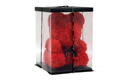 Bear deco red flowers