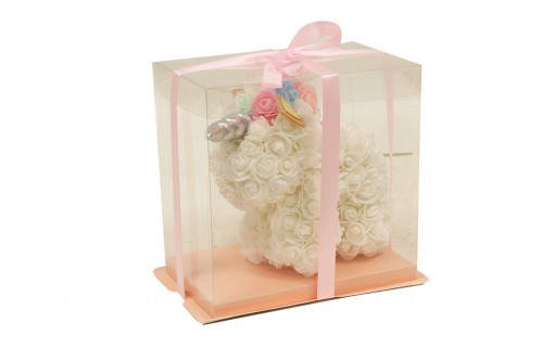 Unicornio blanco deco flores