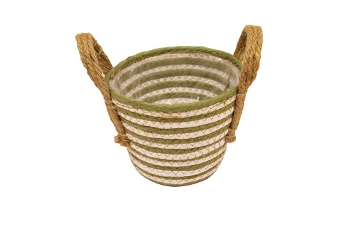Cesta de seagrass verde oscuro