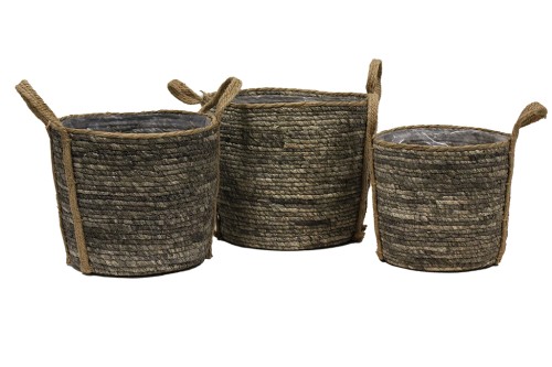 Cesto de seagrass gris