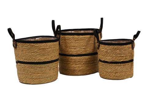 Cesto seagrass linea negra