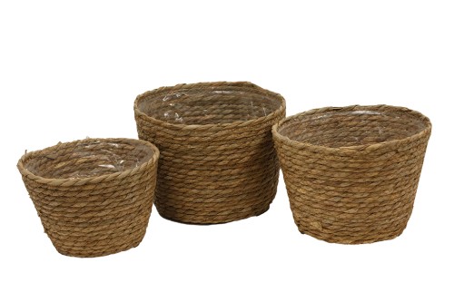 Cesto seagrass natural s/3