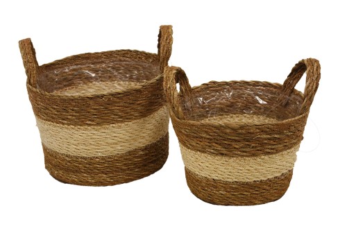 Macetero seagrass dos colores