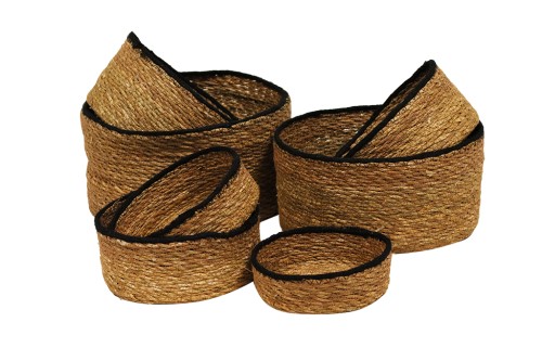 Cesto seagrass negro y natural