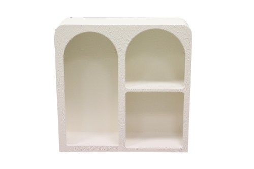Estanteria blanca de madera estilo moderno tres compartimentos