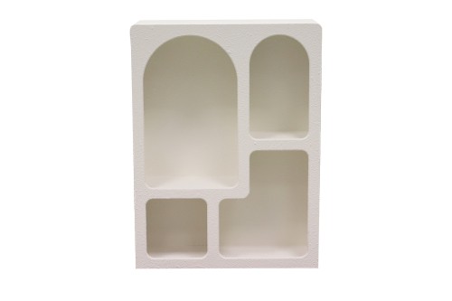 Estanteria blanca de madera estilo moderno cuatro compartimentos