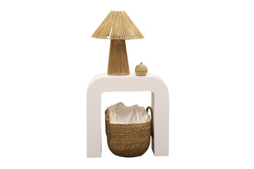 Mesa auxiliar de madera blanca