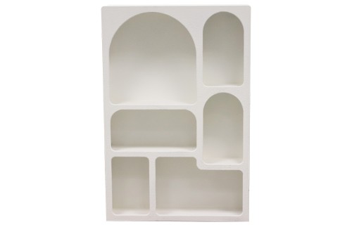 Estanteria de madera blanca seis compartimentos