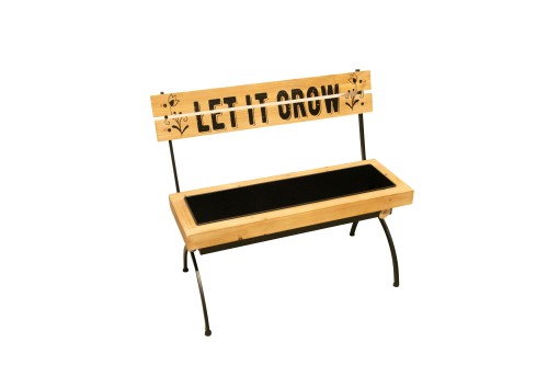 Banco de metal para flores