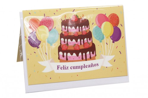 Carte d'anniversaire - gâteau aux fraises