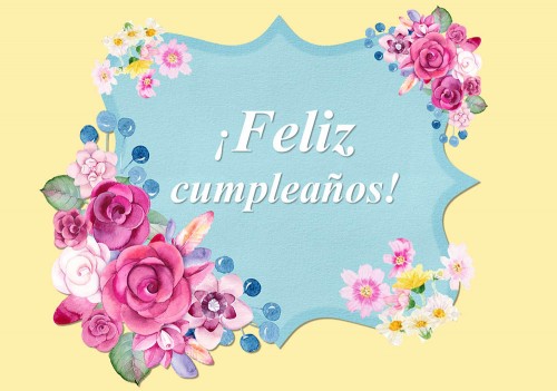 Tarjeta feliz cumpleaños - marco floral