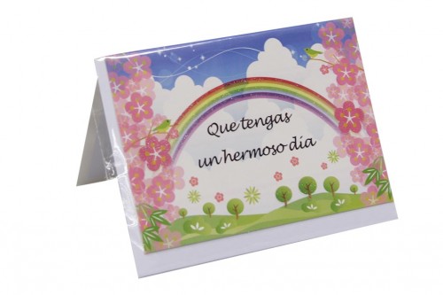 Tarjeta felicidades - arcoiris fantasia