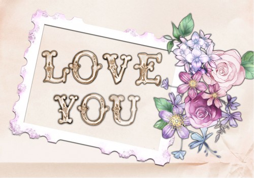 Tarjeta nuestro aniversario - love you vintage