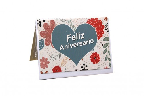 Tarjeta nuestro aniversario - turquesa floral