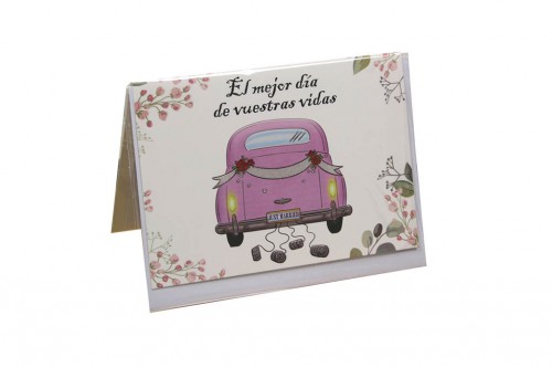 Carte de mariage - voiture de mariage