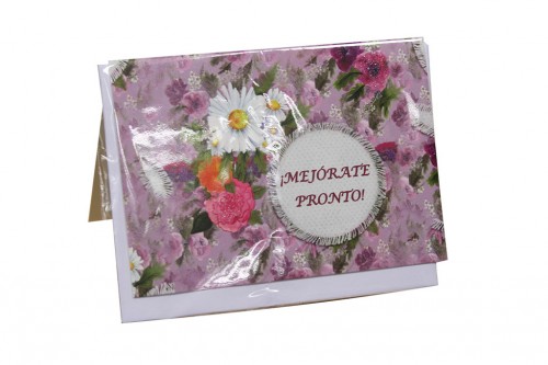 Tarjeta mejórate - jardin de flores