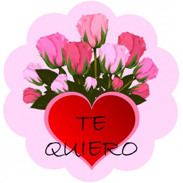 Stickers amor - corazon floreado