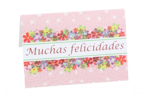 Tarjeta muchas felicidades floral