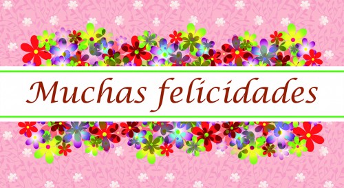 Tarjeta muchas felicidades floral