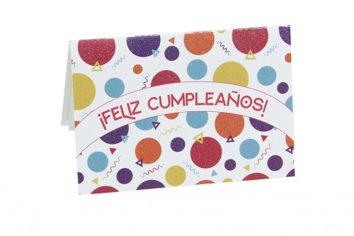 Tarjeta feliz cumpleaños globo asbstracto