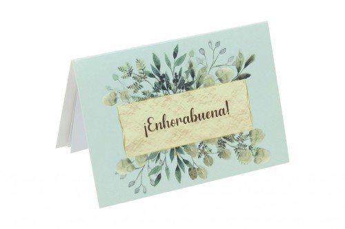 Floral green congratulations card