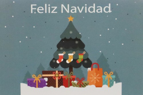 Tarjeta feliz navidad regalos