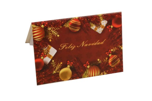 Tarjeta feliz navidad bolas navideñas
