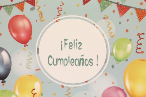 Tarjeta felicidades globos