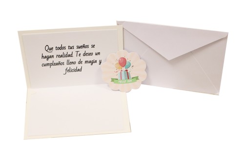 Tarjeta felicidades globos
