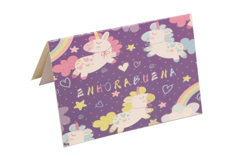 Tarjeta nacimiento unicornios