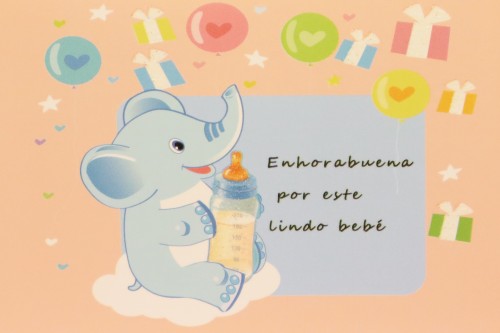 Tarjeta nacimiento elefante