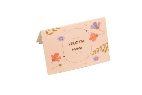 Tarjeta feliz dia mama flores rosa