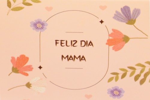 Tarjeta feliz dia mama flores rosa