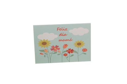 Tarjeta feliz dia mama flores azul