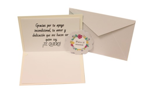 Tarjeta feliz dia mama flores azul