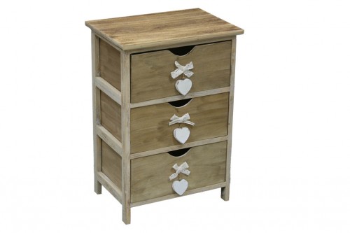 Commode en bois avec coeur