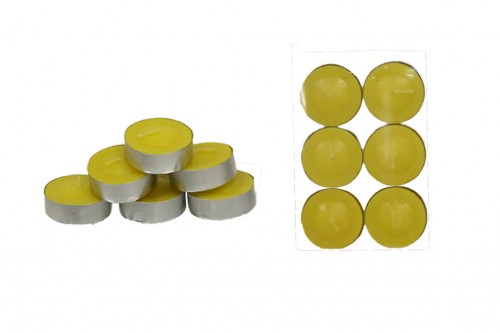 Bougies plates jaunes s/6