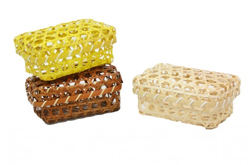 Cajitas bambu de 3 coleres s/3