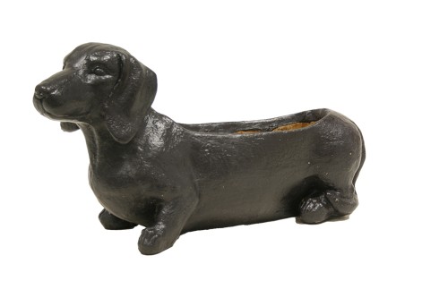 Jardinière teckel noir