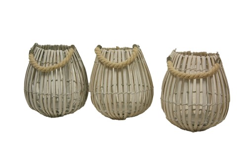 Petites lanternes en osier s/3
