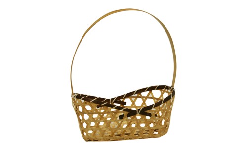 Panier en bambou bicolore