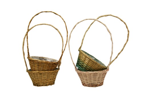 Assortiment de paniers en osier délavé