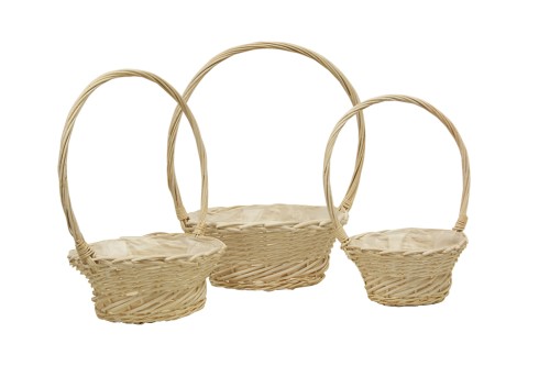 Cesta mimbre blanco s/3
