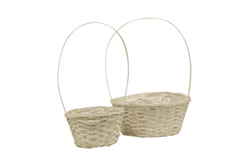 Cestas mimbre blancas s/2