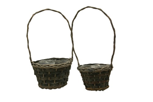 Cestas mimbre grises s/2