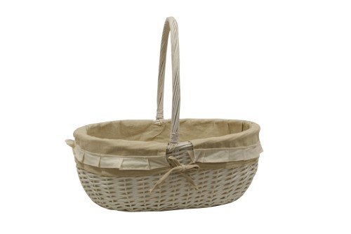 Cesta de mimbre blanca