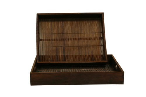 Bandeja marron 2 colores s/2